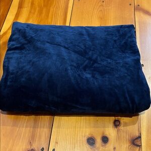 POTTERY BARN KIDS *Twin* Navy Blue Velour Duvet Cover Piping Soft